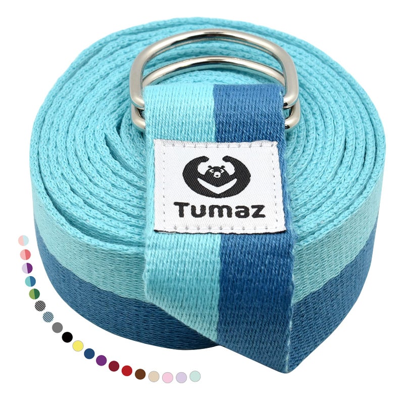 Tumaz Yoga Strap/Stretch Bands [15+ Colors, 6/8/10 Feet Options] with Extra Safe Adjustable D-Ring Buckle, Durable and Comfy Delicate Texture - Best for Daily Stretching, Physical Therapy, Fitness - Image 1